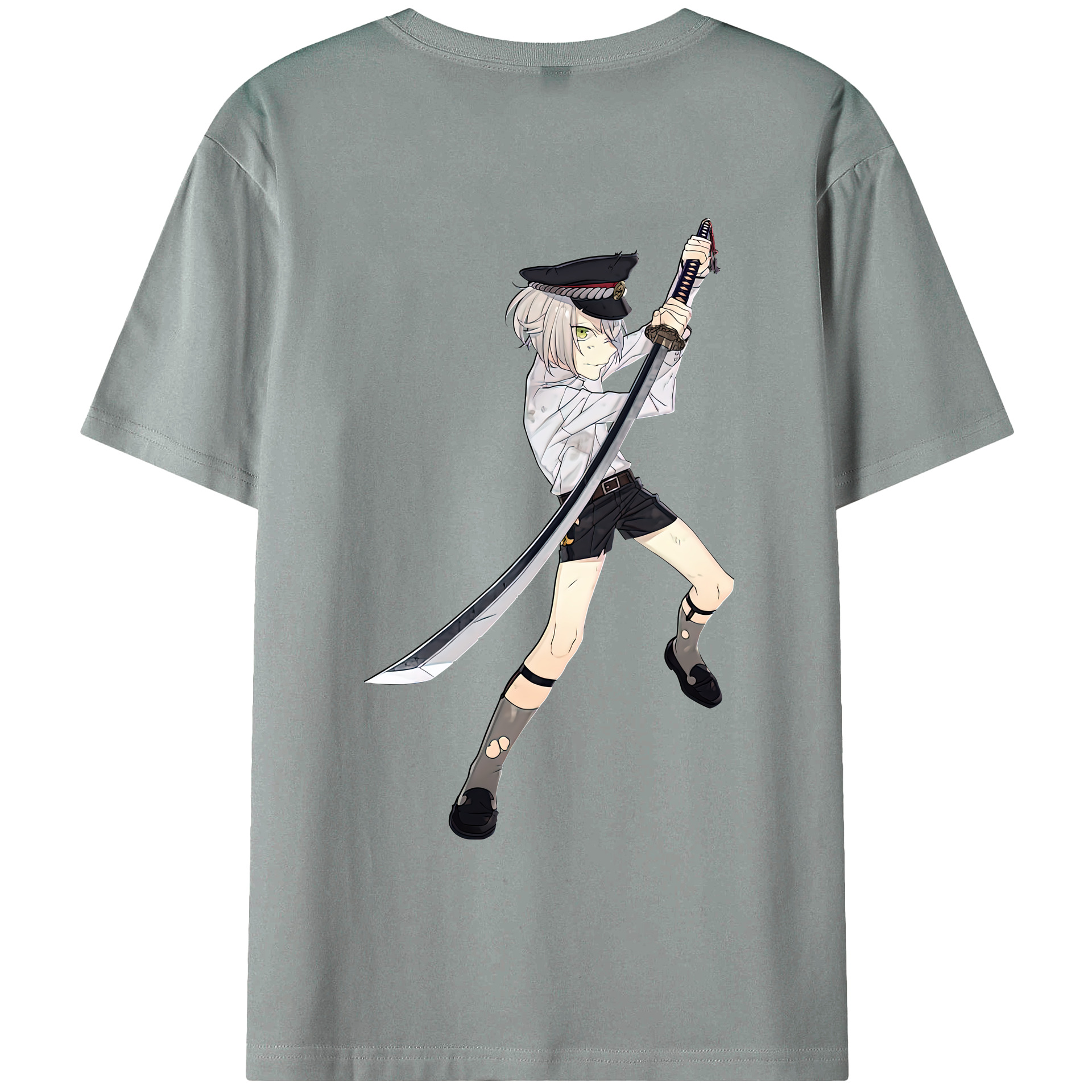 （画像用） 刀剣乱舞 Touken Ranbu 綿100％ メンズ半袖Tシャツ（バックプリント） 通気性